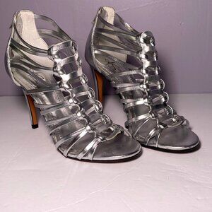 Strappy High Heels Open Toe Zipper Back Holiday Bachelorette Wedding Party